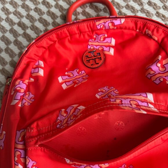 Tory Burch Red & Pink Backpack! Like New! - Picture 4 of 10